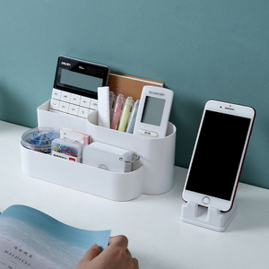 White Phone Stand Storage Set for Office Desks
