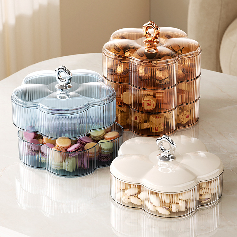 Flower Shape Candy Dish Living Room Home Light Luxury High-end Snack Storage Box