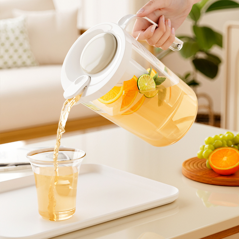 Large Capacity PET Cold Water Kettle Thickened Heat-Resistant with Lid