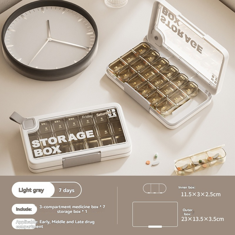 Seven-day Portable Sealed Medicine Box 