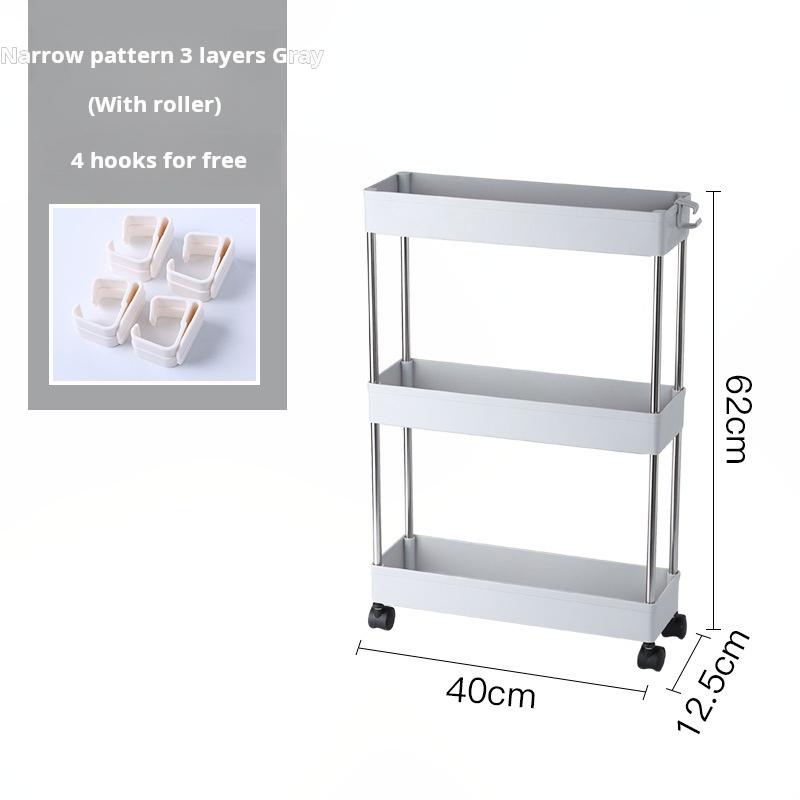 Kitchen Refrigerator Bathroom Side Gap Storage Rack