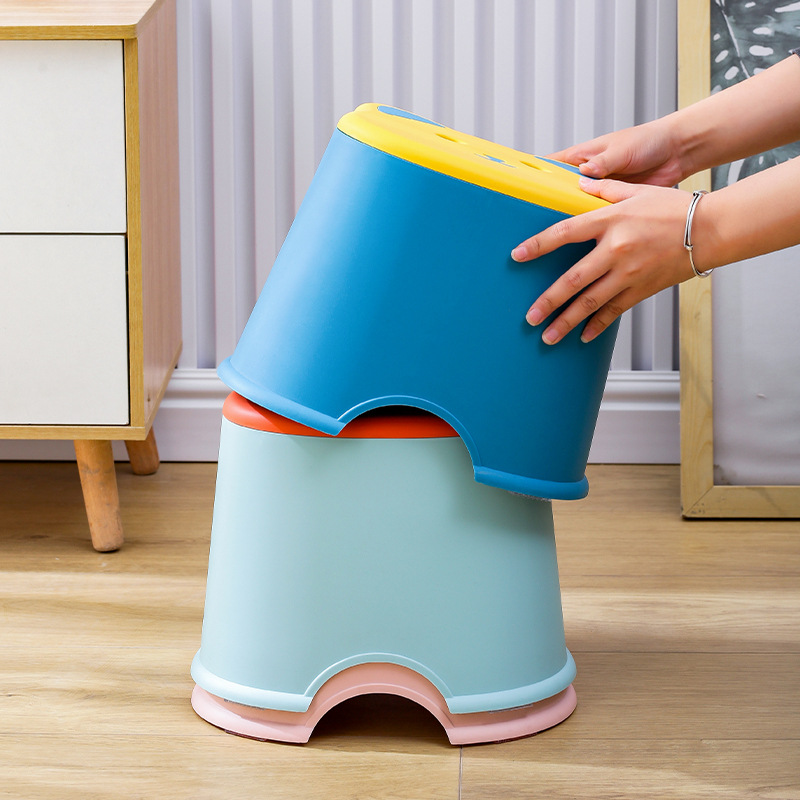 Children's Contrasting Color Cat Stool