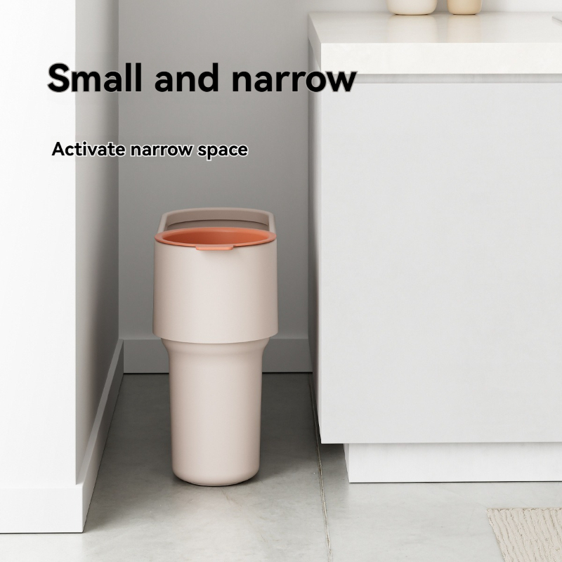 Simple Narrow Lidless Crevice Trash Can 