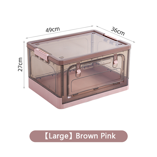 Transparent Folding Storage Box Bedroom Laundry Organizer Plastic Box For Household Dormitory