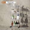 Nordic transparent multi-layer medium bathroom storage cart, suitable for bulk retail