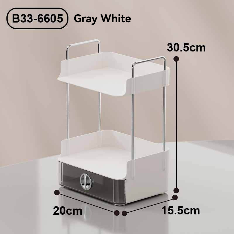 2-Tier Transparent Drawer Storage Rack for Desktop Organization