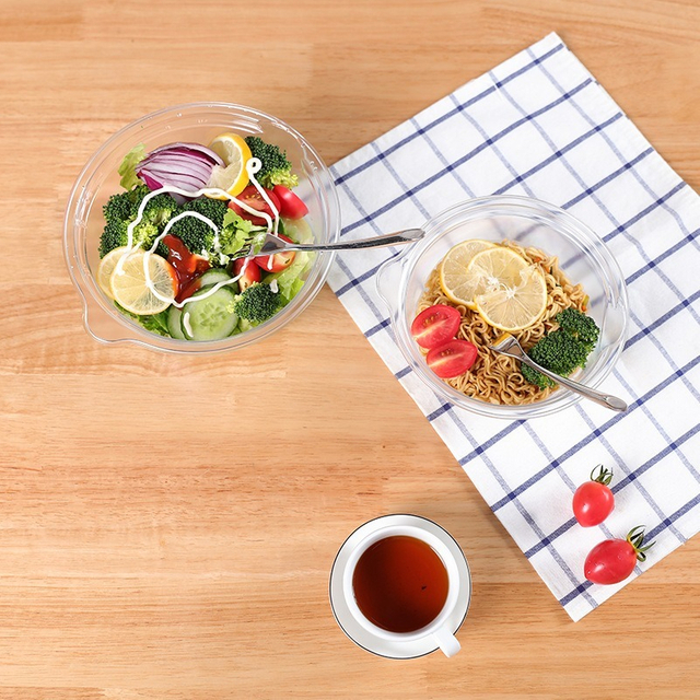 Transparent Salad Bowl with Drain Design - Factory Direct B2B Food Packaging Solution