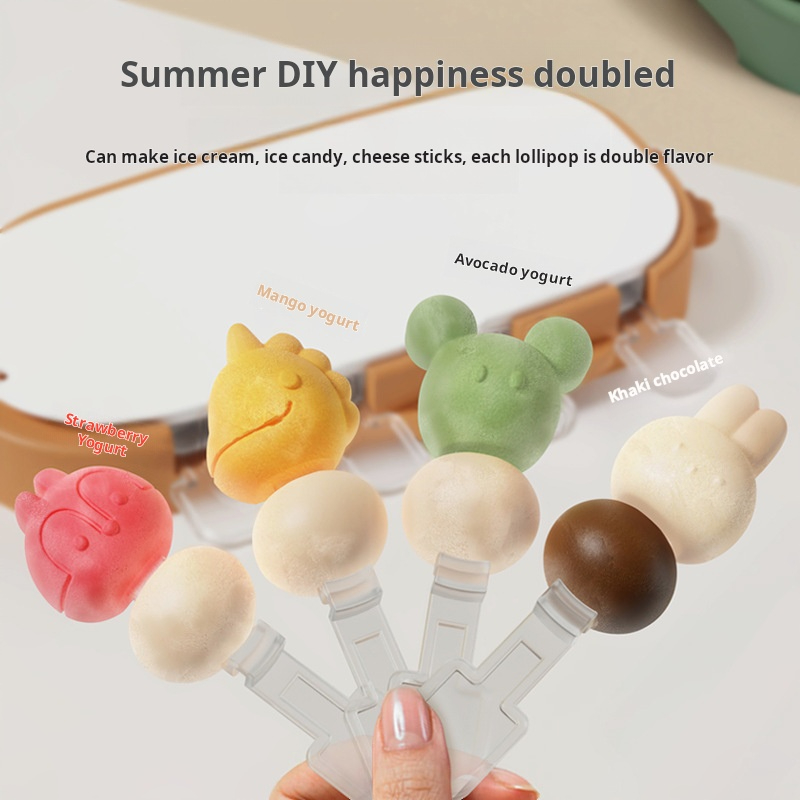 DIY Cartoon Double Flavor Popsicle Mold for Wholesale 