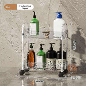 Nordic Transparent Multi-Layer Bathroom Storage Cart for Bulk Retail