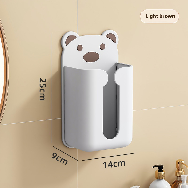Wall-Mounted Tissue Holder with Bear Design - Wholesale Bathroom Tissue Dispenser 