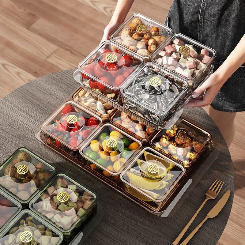 Nordic Light Luxury Partitioned Fruit Plate Living Room Coffee Table Tea Snack Dried Fruit Plate
