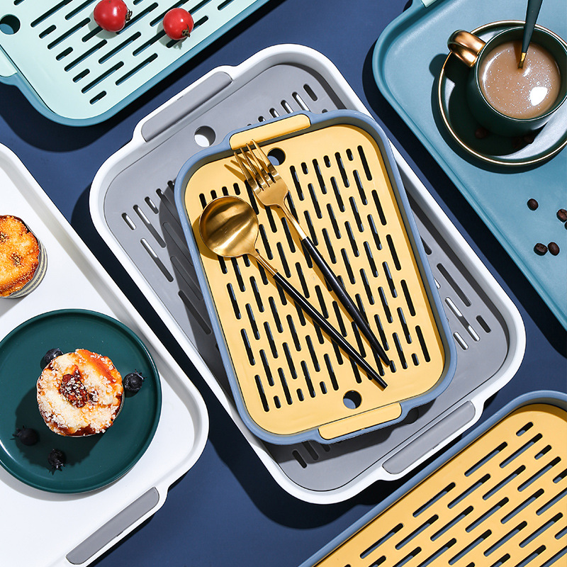 Water Cup Drain Tray Household Living Room Tray Rectangular Tea Tray Fruit Tray