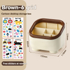 Cartoon Desktop Storage Box - 6-Grid Large Capacity Organizer for Office Supplies