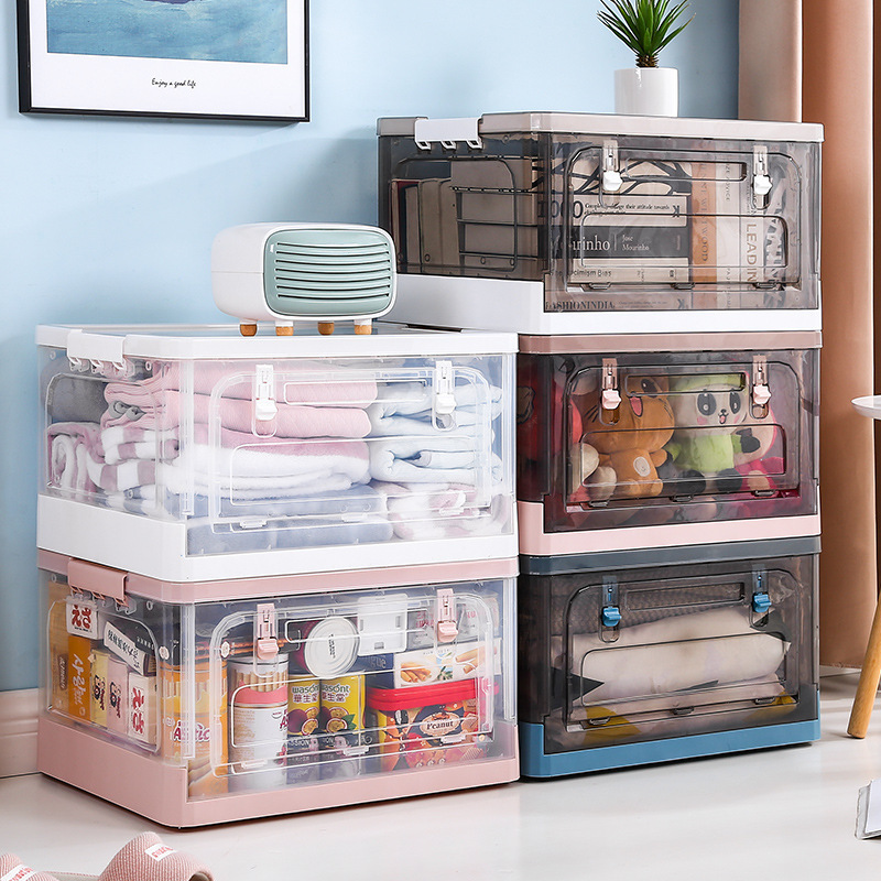 Foldable transparent storage box