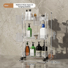Nordic transparent multi-layer medium bathroom storage cart, suitable for bulk retail