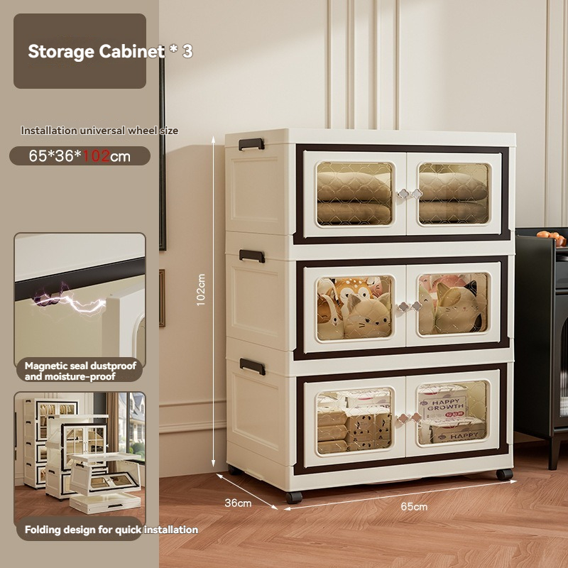Nordic Transparent Multi-Layer Storage Cabinet for Bulk Retail