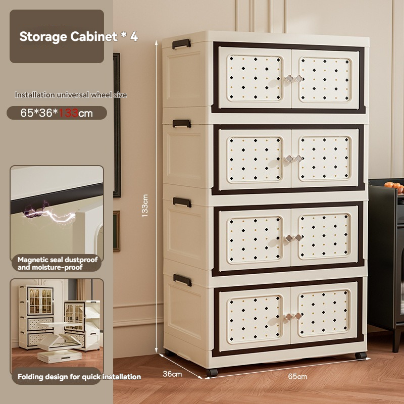 Nordic Transparent Double-Door Storage Wardrobe for Bulk Retail