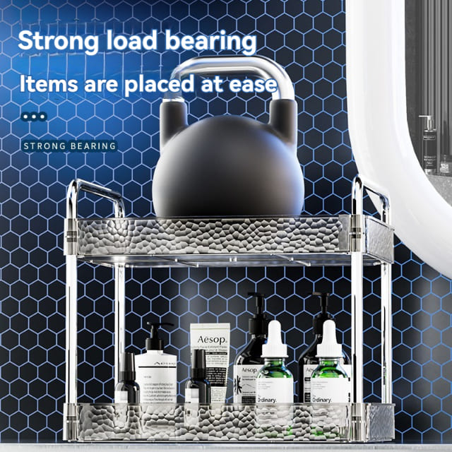Nordic Transparent Double-Layer Bathroom Storage Rack for Bulk Retail