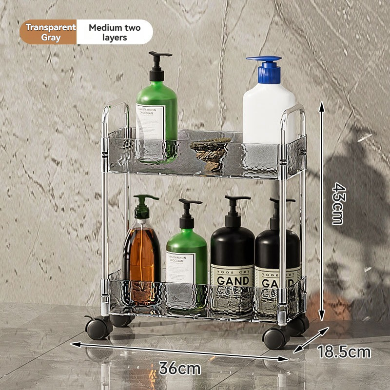 Nordic Transparent Multi-Layer Bathroom Storage Cart for Bulk Retail