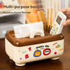 Cartoon Desktop Tissue Box - Multifunctional Storage with Mobile Holder