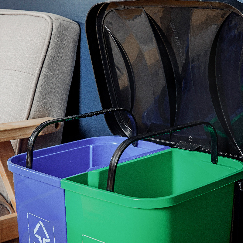Dual Compartment Trash Bin for Commercial Use 