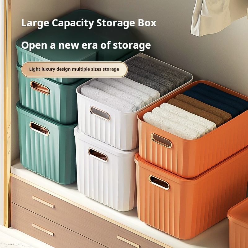 Wholesale Large Capacity Stripe Storage Box Home And Office Storage Solution