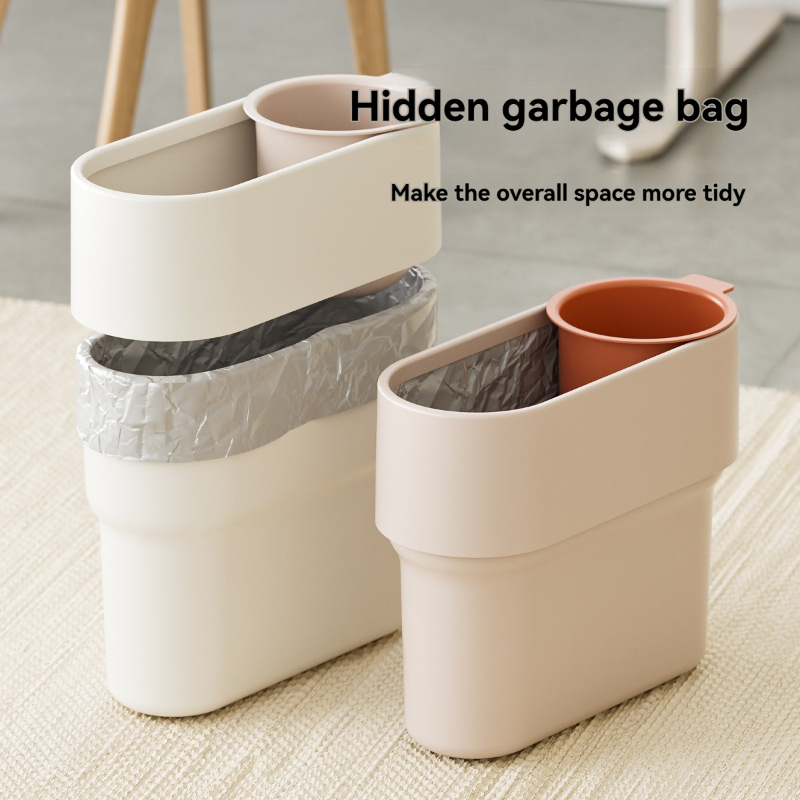 Simple Narrow Lidless Crevice Trash Can 