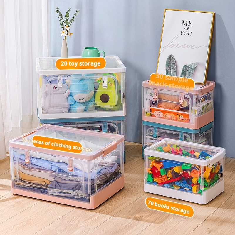 Foldable transparent storage box