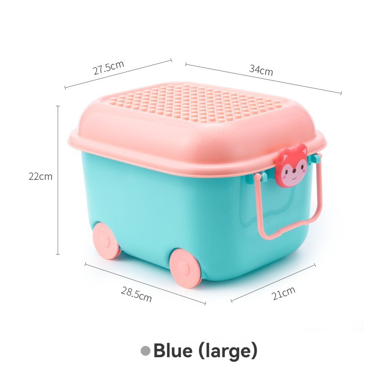 Children's Toy Storage Box - Multi-Functional Building Block Organizer with Wheels
