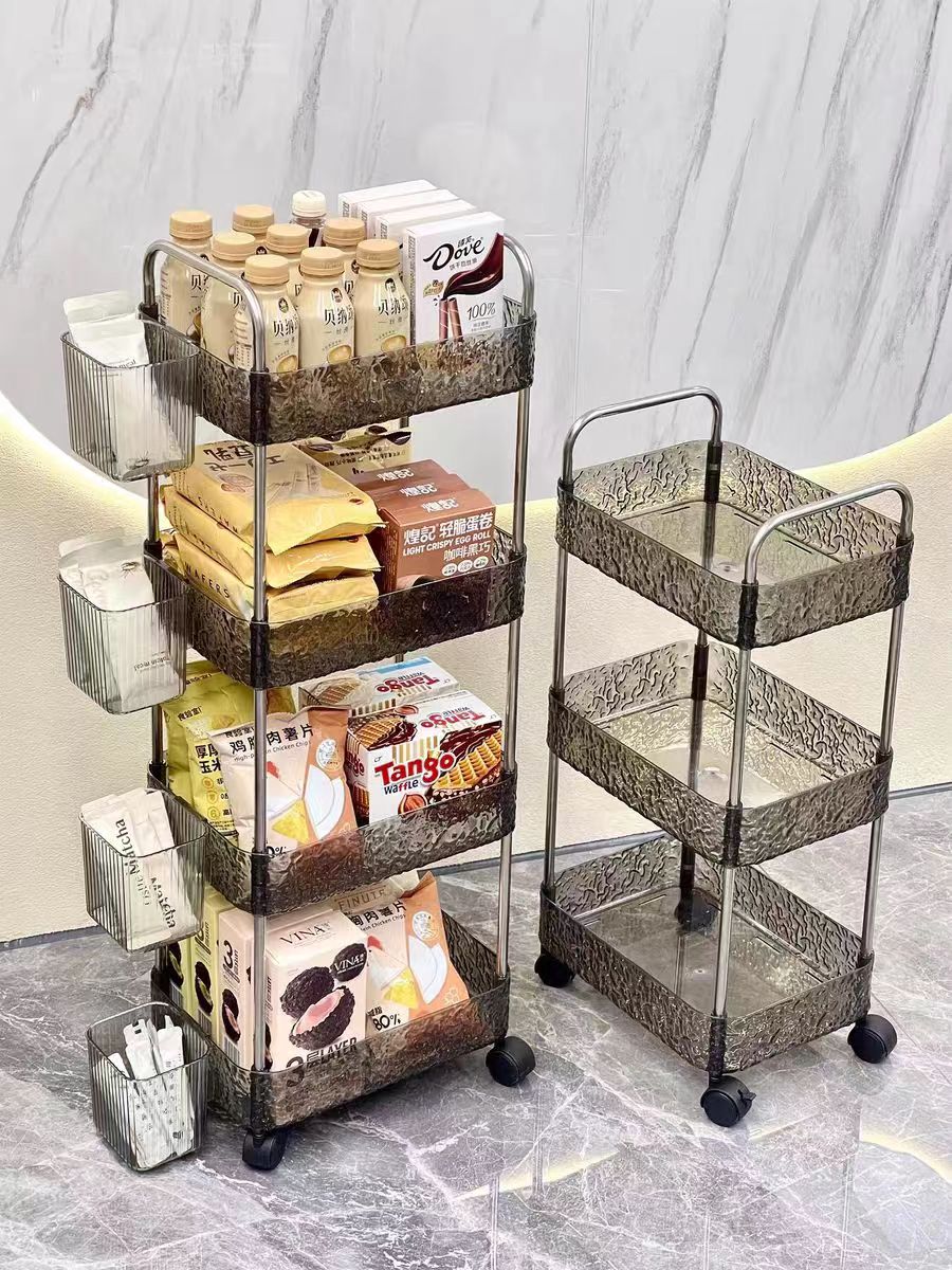Nordic Transparent Multi-Layer Storage Cart for Bulk Retail & Spas