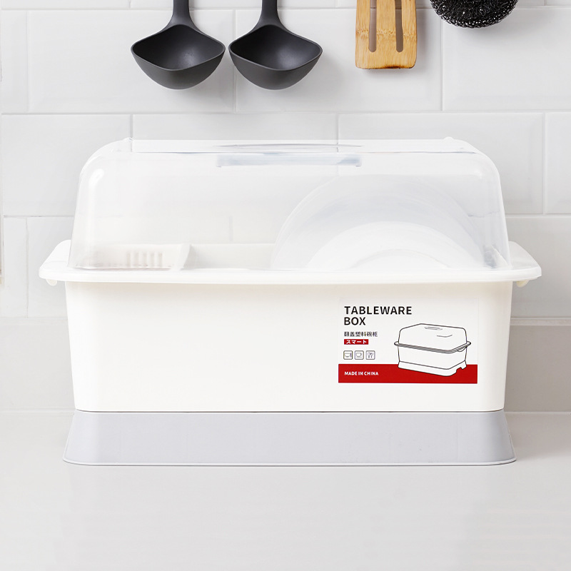 Dustproof Draining Dish Cabinet for Kitchen Tableware Storage