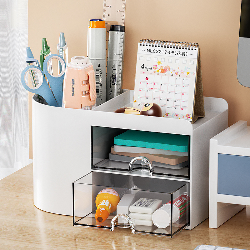 Desk Organizer with Drawers And Pen Holder