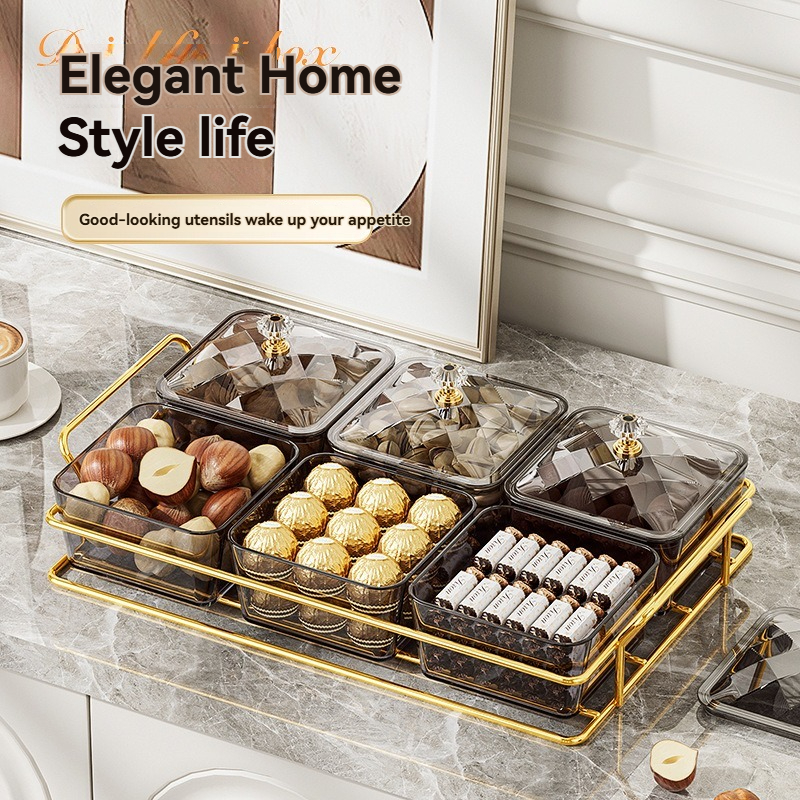 Fruit Plate Coffee Table Home Living Room High Value Partitioned Dry Fruit Plate