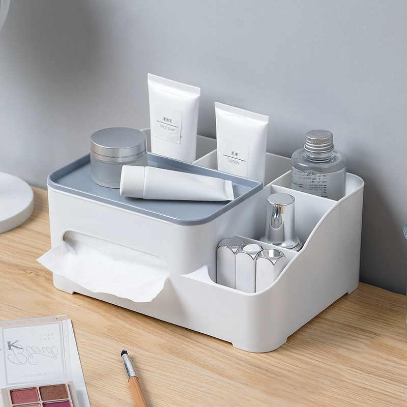Colorblock Tissue Box - Multifunctional Office Desk Accessory