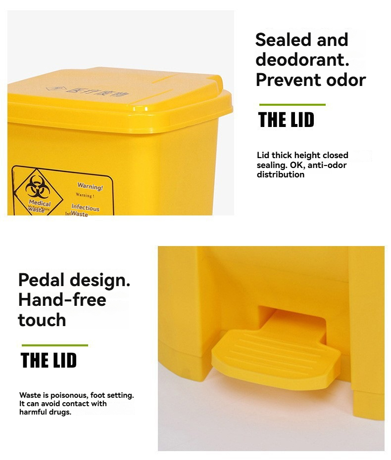 Medical Waste Bin for Hospitals - Safe, Compliant Biohazard Bin with Pedal Design