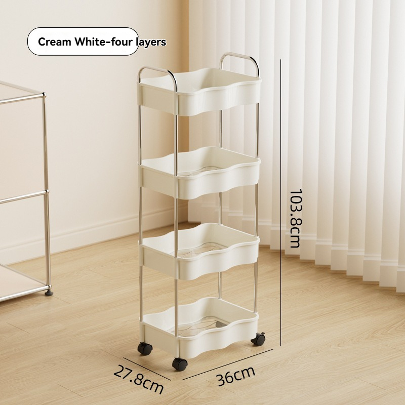 Wave-Shaped Trolley Storage Rack