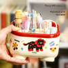 Cartoon Desktop Storage Box - 6-Grid Large Capacity Organizer for Office Supplies