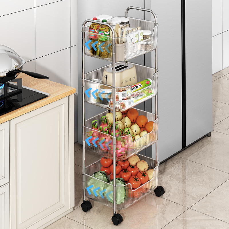 Transparent Wheeled Portable U-shaped Storage Rack