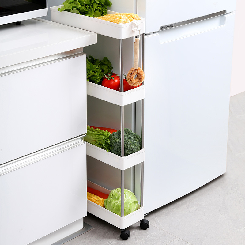 Kitchen Refrigerator Bathroom Side Gap Storage Rack