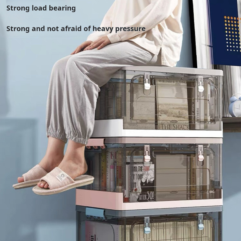 Foldable transparent storage box