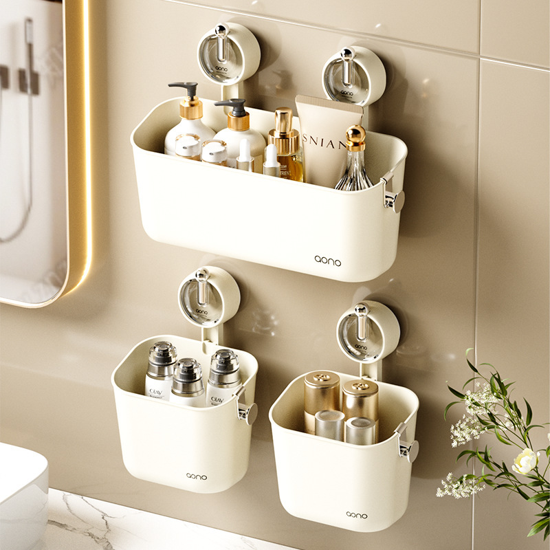 No-punch Suction Cup Bathroom Shelf