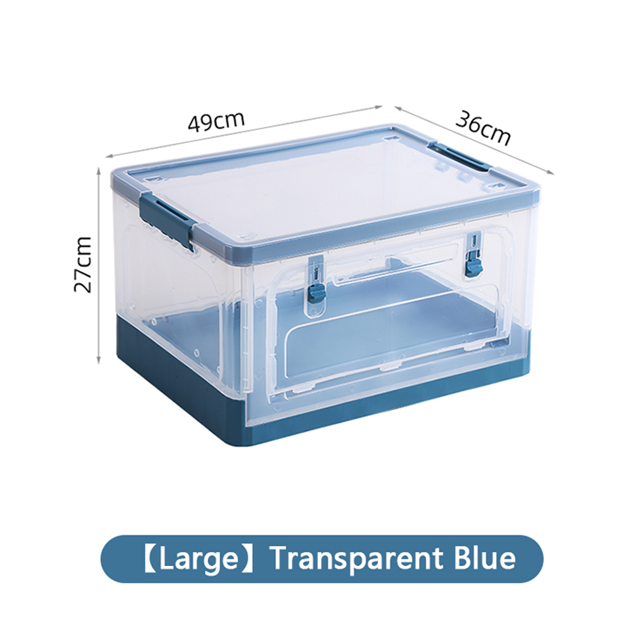 Transparent Folding Storage Box Bedroom Laundry Organizer Plastic Box For Household Dormitory