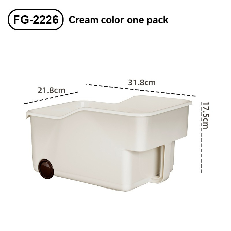 Cream Color Storage Box - One Or Three Pack Modular Organizer