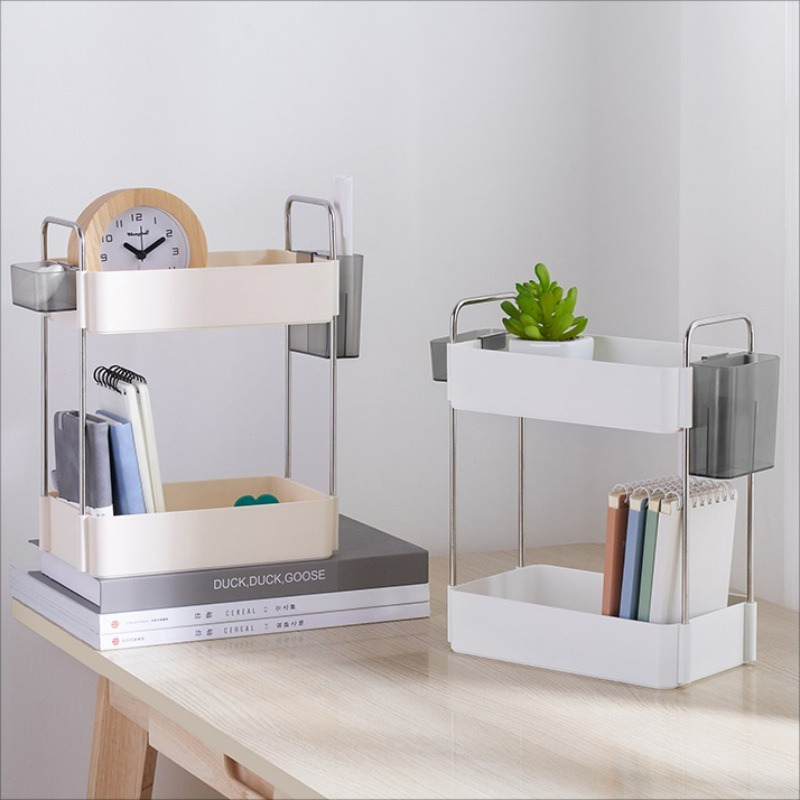 Desktop Shelf with Two Tiers - Office Storage Shelf for B2B Workspaces