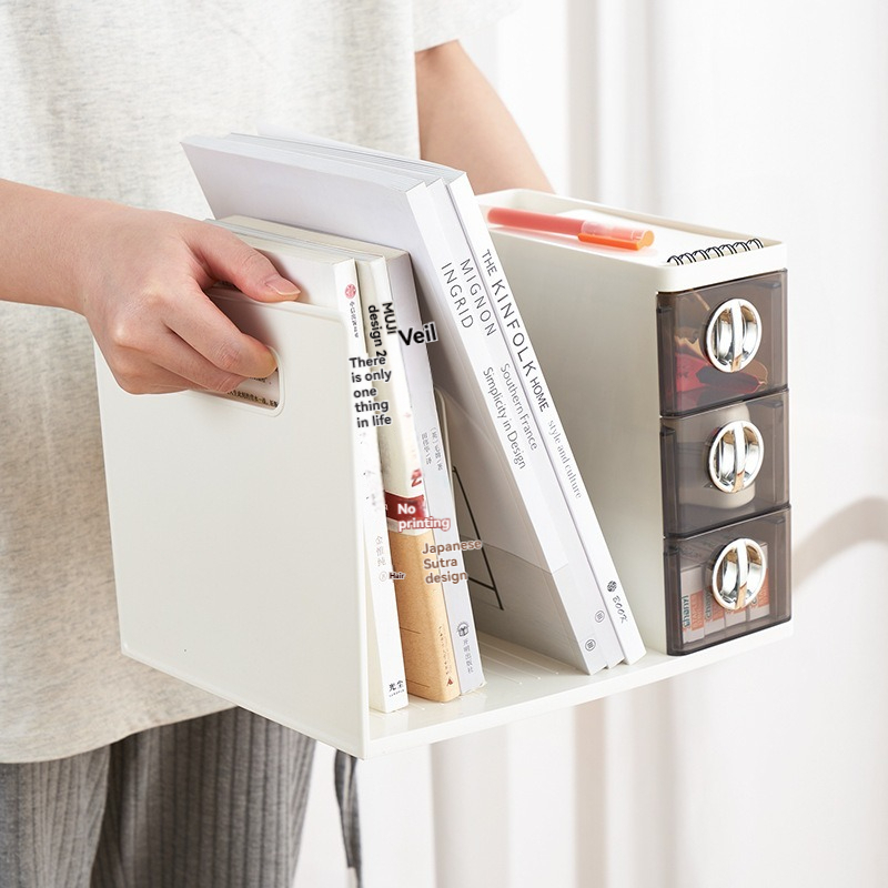 Book Stand Storage Box with Drawers - Premium Office Organizer for B2B Buyers
