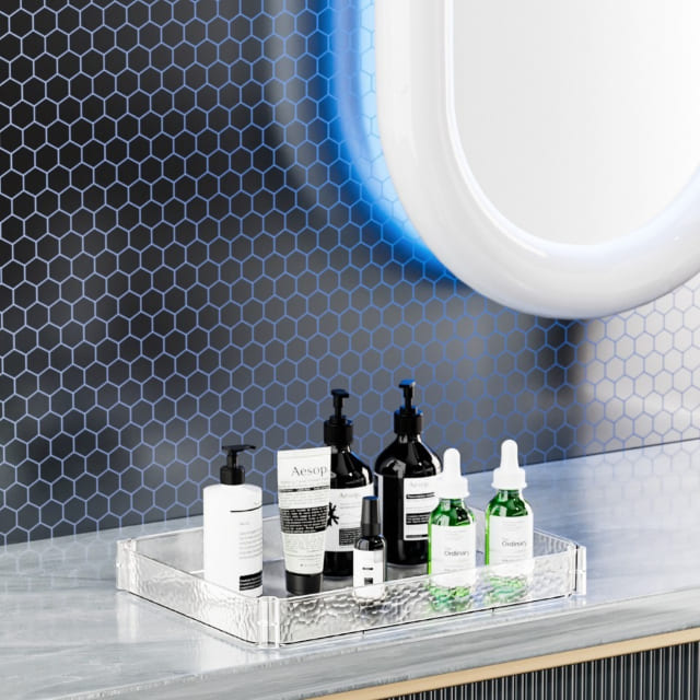 Nordic Transparent Double-Layer Bathroom Storage Rack for Bulk Retail