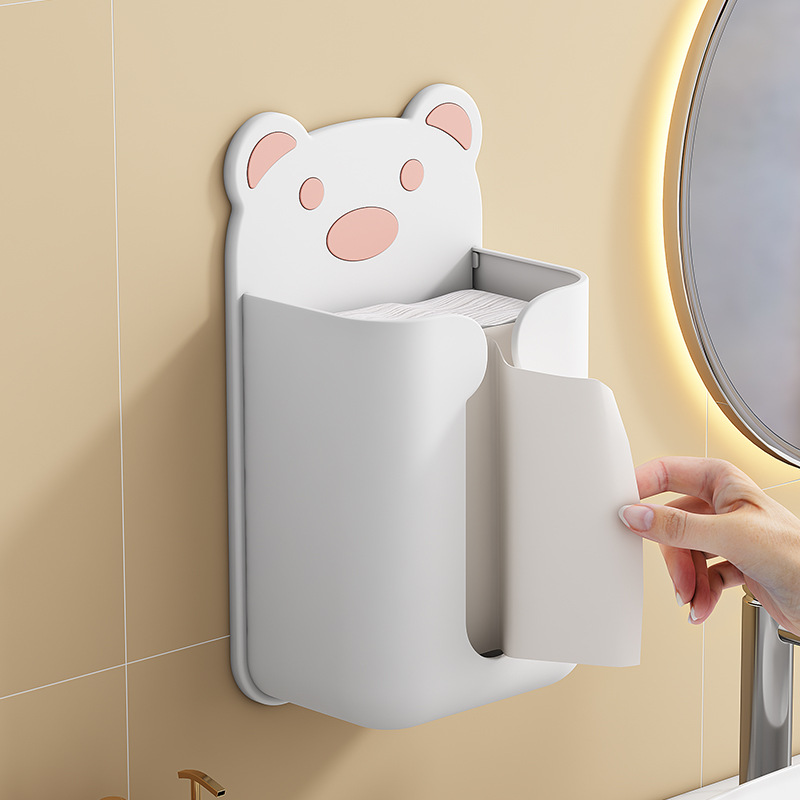 Wall-Mounted Tissue Holder with Bear Design - Wholesale Bathroom Tissue Dispenser 