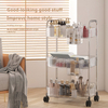 Light Luxury Transparent Trolley Storage Rack Multi Layer Cart