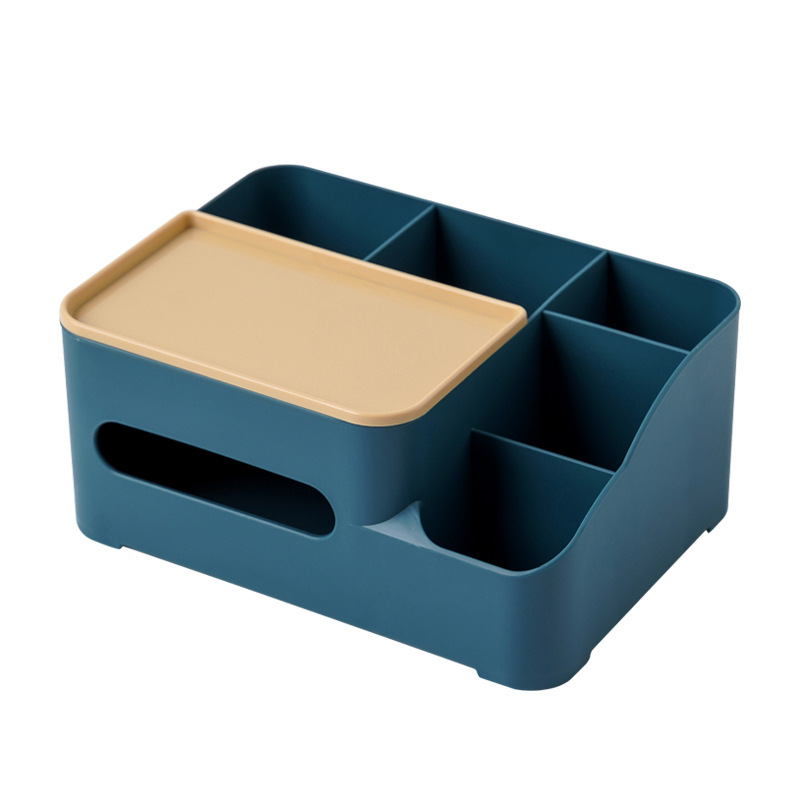 Colorblock Tissue Box - Multifunctional Office Desk Accessory