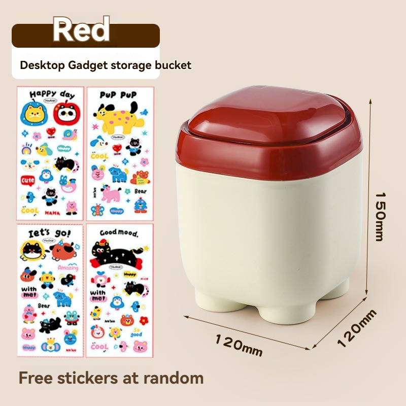 Desktop Gadget Storage Bucket - Cute Desk Trash Bin for Office Use